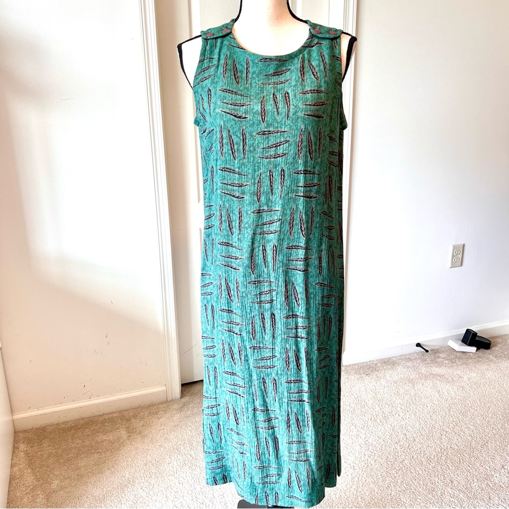 Vintage SAG HARBOR Petite Textured Sleeveless Tribal Print Shift Dress—SZ. 10P